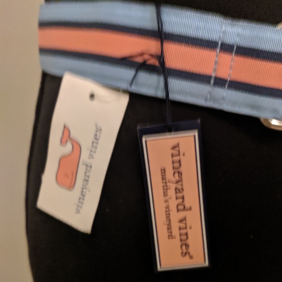 Vineyard Vines NWT new stripe belt blue pink men S - Picture 3 of 8